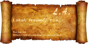 Lakat Annamária névjegykártya