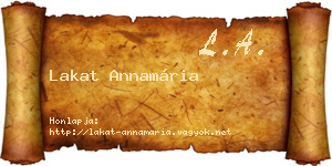 Lakat Annamária névjegykártya